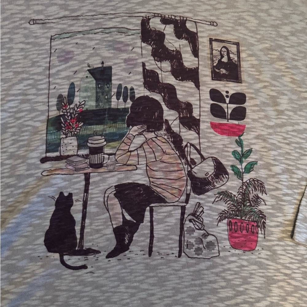 INOAH Hoodie Light Green Cat And Lady Size XL - Picture 5 of 8
